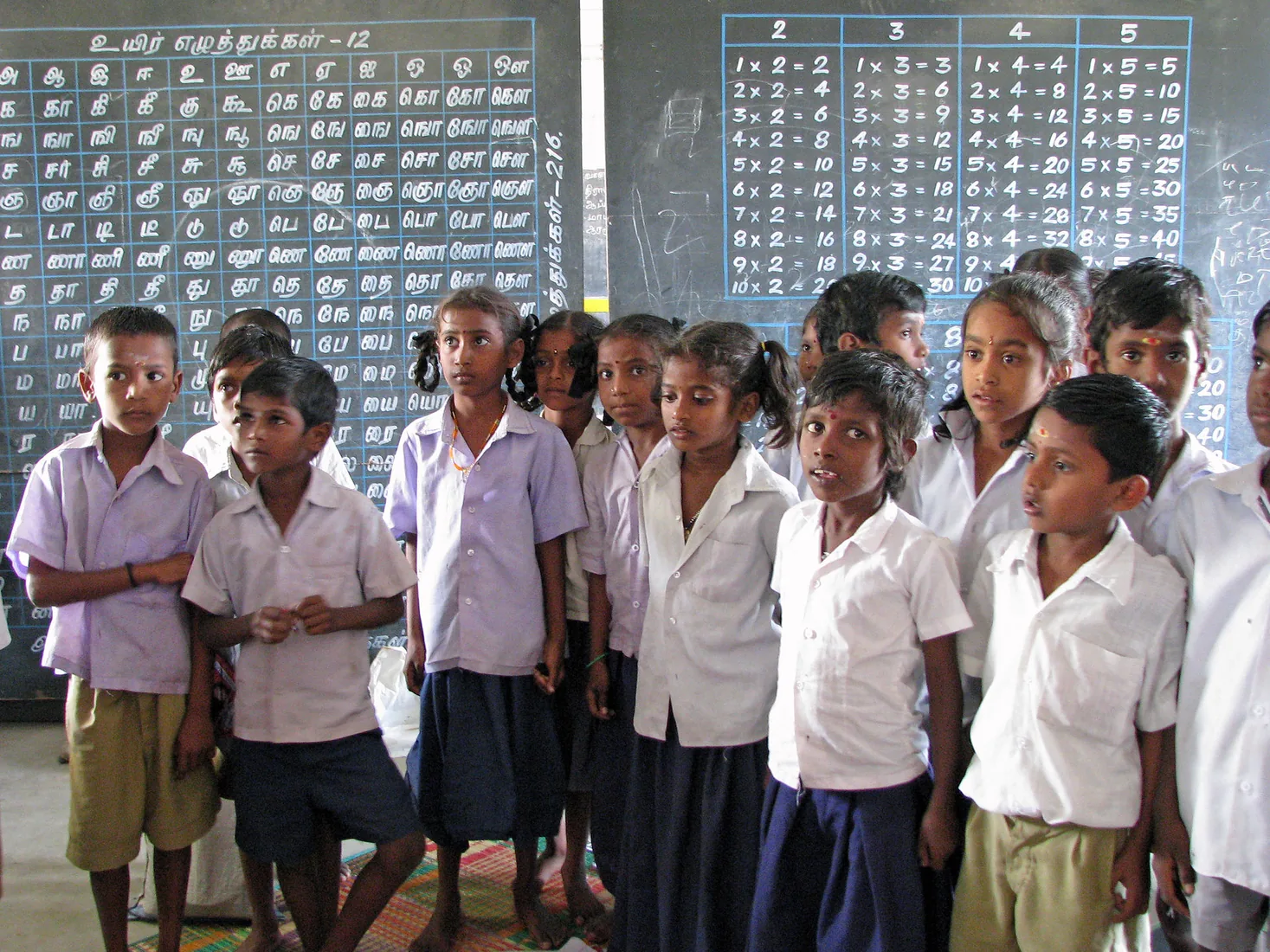 Children in a rural classroom